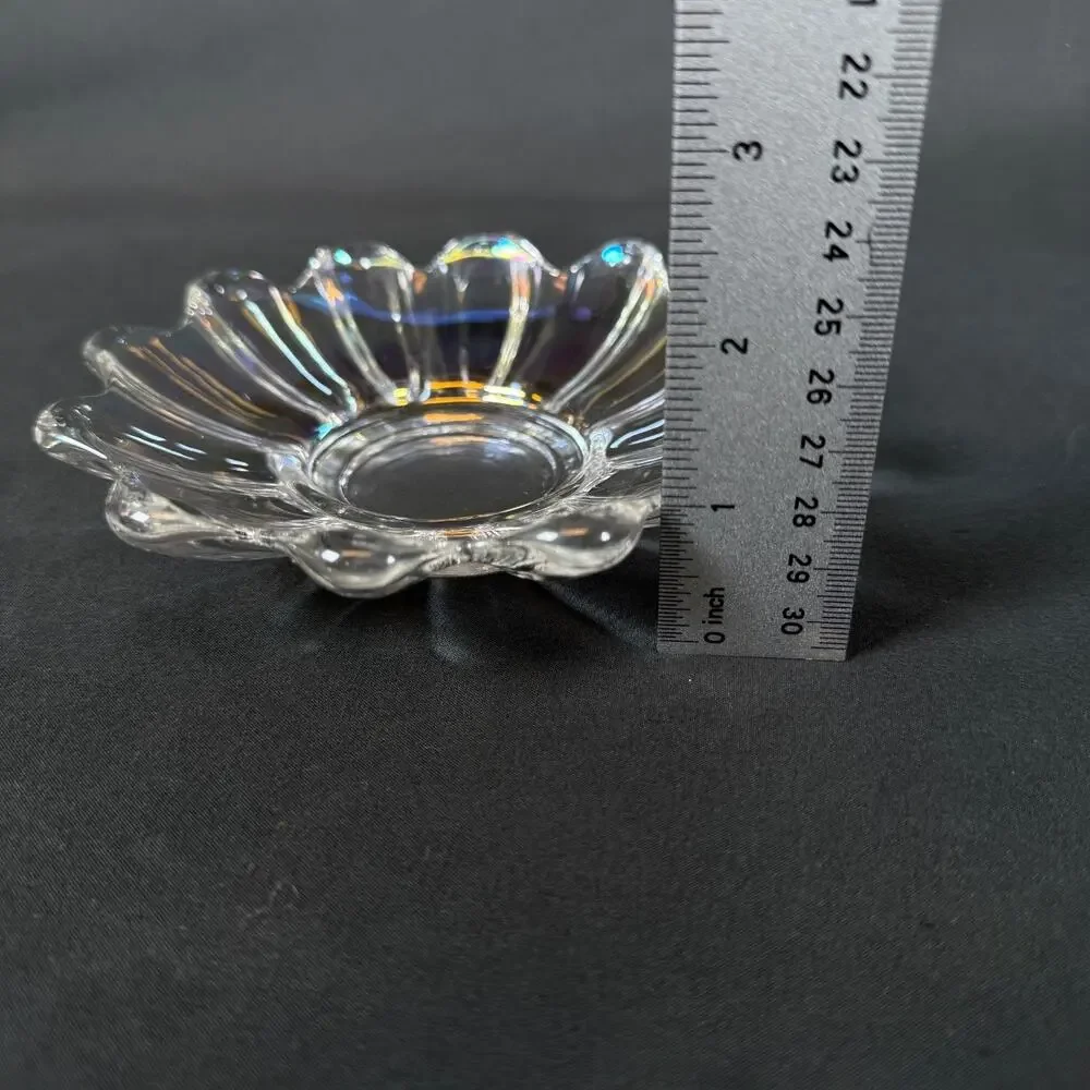 Lot of 2 Vintage Federal Glass Company Iridescent Celestial plate bowl 5.5